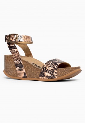 Sandales Peony Compensées et semi-compensées Beige python