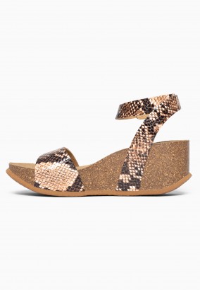 Sandales Peony Compensées et semi-compensées Beige python