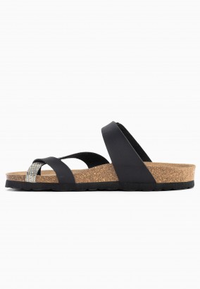 Sandales Tulipe à entre-doigts Anthracite