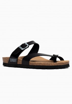 Sandales Tulipe à entre-doigts Noir