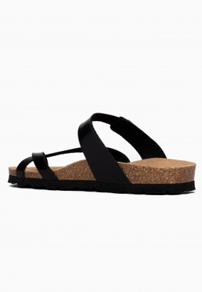 Sandales Tulipe à entre-doigts Noir