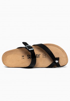 Sandales Tulipe à entre-doigts Noir