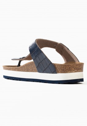 Sandales Xalapa à plateforme Bleu marine