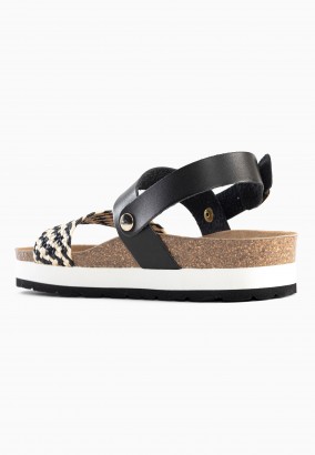 Sandales Galong à plateforme Noir et Or